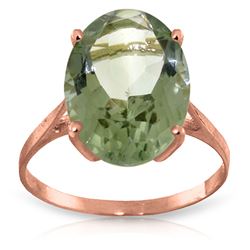 ALARRI 7.55 Carat 14K Solid Rose Gold Ring Natural Green Amethyst