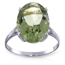 ALARRI 7.55 Carat 14K Solid White Gold Ring Natural Green Amethyst