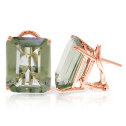 ALARRI 13 CTW 14K Solid Rose Gold Octagon Green Amethyst Earrings