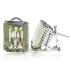 ALARRI 13 CTW 14K Solid White Gold Told You So Green Amethyst Earrings