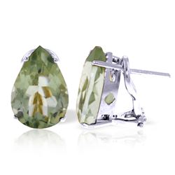 ALARRI 10 Carat 14K Solid White Gold Generations Green Amethyst Earrings