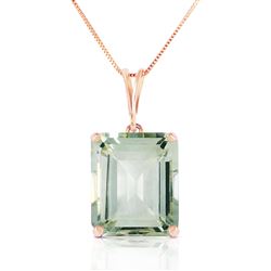 ALARRI 14K Solid Rose Gold Necklace w/ Octagon Green Amethyst