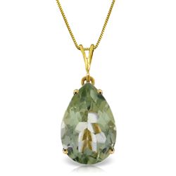 ALARRI 5 Carat 14K Solid Gold Necklace Natural Green Amethyst