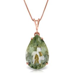 ALARRI 5 Carat 14K Solid Rose Gold Necklace Natural Green Amethyst