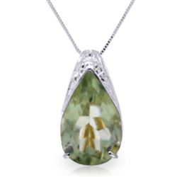 ALARRI 5 Carat 14K Solid White Gold Lash And Astonish Green Amethyst Necklace