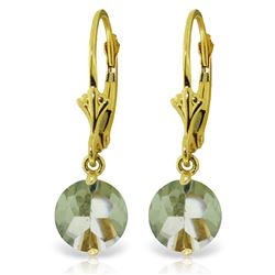 ALARRI 3.1 CTW 14K Solid Gold Leverback Earrings Green Amethyst