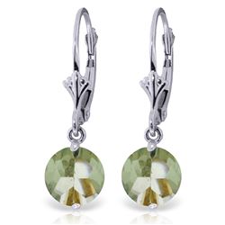 ALARRI 3.1 CTW 14K Solid White Gold Leverback Earrings Green Amethyst