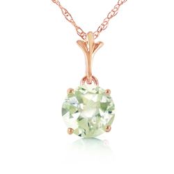 ALARRI 1.15 CTW 14K Solid Rose Gold Single Green Amethyst Necklace