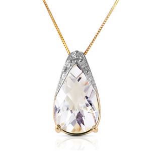 ALARRI 5 CTW 14K Solid Gold Love Awaits White Topaz Necklace