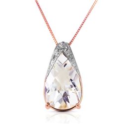 ALARRI 5 Carat 14K Solid Rose Gold Ocean White Topaz Necklace