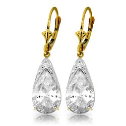 ALARRI 10 Carat 14K Solid Gold Russian Heat White Topaz Earrings