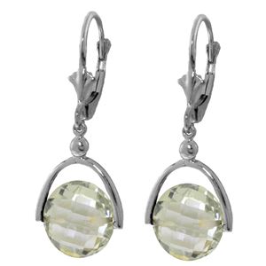 ALARRI 6.5 CTW 14K Solid White Gold Coming Up Roses Green Amethyst Earrings