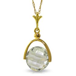 ALARRI 3.25 CTW 14K Solid Gold Necklace Checkerboard Cut Green Amethyst