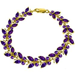 ALARRI 16.5 CTW 14K Solid Gold Butterfly Bracelet Amethyst