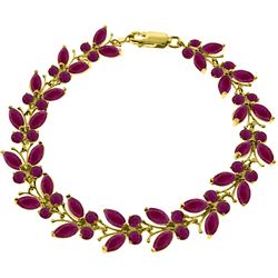 ALARRI 16.5 CTW 14K Solid Gold Butterfly Bracelet Natural Ruby