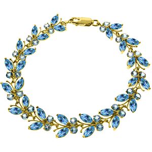 ALARRI 16.5 Carat 14K Solid Gold Butterfly Bracelet Blue Topaz
