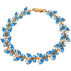 ALARRI 14K Solid Rose Gold Butterfly Bracelet w/ Blue Topaz