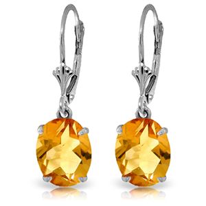ALARRI 6.25 CTW 14K Solid White Gold Keep Your Cool Citrine Earrings