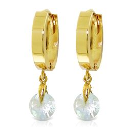 ALARRI 1.3 Carat 14K Solid Gold Hoop Earrings Natural Aquamarine
