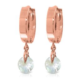 ALARRI 1.3 Carat 14K Solid Rose Gold Hoop Earrings Natural Aquamarine