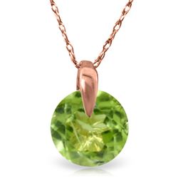 ALARRI 1 Carat 14K Solid Rose Gold Necklace Natural Peridot