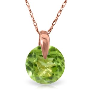 ALARRI 1 Carat 14K Solid Rose Gold Necklace Natural Peridot