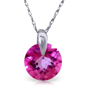 ALARRI 1 CTW 14K Solid White Gold Admitting How Pink Topaz Necklace