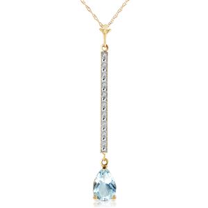 ALARRI 1.8 CTW 14K Solid Gold Necklace Diamond Aquamarine