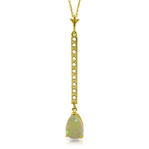 ALARRI 0.82 CTW 14K Solid Gold Necklace Diamond Opal
