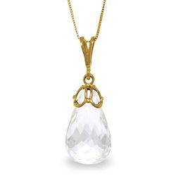 ALARRI 7 Carat 14K Solid Gold Capricious White Topaz Necklace