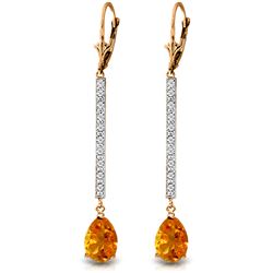 ALARRI 14K Solid Rose Gold Earrings w/ Diamonds & Citrines