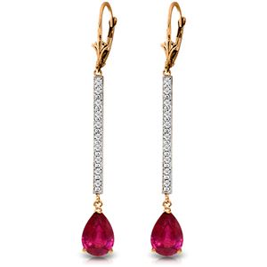 ALARRI 14K Solid Rose Gold Earrings w/ Diamonds & Rubies