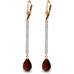 ALARRI 14K Solid Rose Gold Earrings w/ Diamonds & Garnets