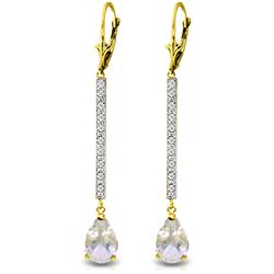 ALARRI 3.6 Carat 14K Solid Gold Earrings Diamond White Topaz