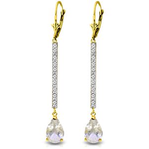 ALARRI 3.6 Carat 14K Solid Gold Earrings Diamond White Topaz