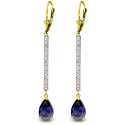 ALARRI 3.6 Carat 14K Solid Gold Earrings Diamond Sapphire