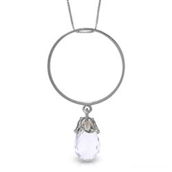 ALARRI 3 Carat 14K Solid White Gold Given Truly White Topaz Necklace