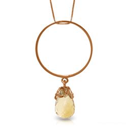 ALARRI 14K Solid Rose Gold Necklace w/ Briolette Citrine