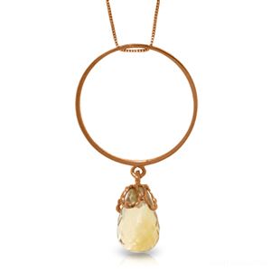 ALARRI 14K Solid Rose Gold Necklace w/ Briolette Citrine