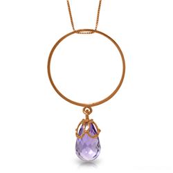 ALARRI 14K Solid Rose Gold Necklace w/ Briolette Purple Amethyst
