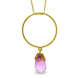 ALARRI 3 CTW 14K Solid Gold Sweet Life Pink Topaz Necklace