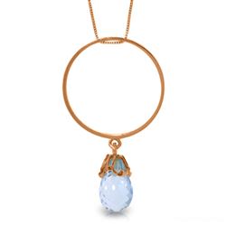ALARRI 14K Solid Rose Gold Necklace w/ Briolette Blue Topaz