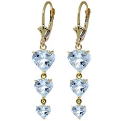 ALARRI 6 CTW 14K Solid Gold Heartthrob Aquamarine Earrings