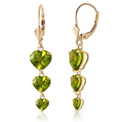 ALARRI 6 Carat 14K Solid Gold Heartthrop Peridot Earrings