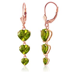 ALARRI 14K Solid Rose Gold Chandelier Earrings w/ Peridots