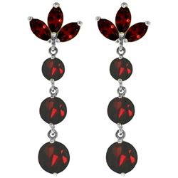 ALARRI 8.7 Carat 14K Solid White Gold Dangling Earrings Natural Garnet