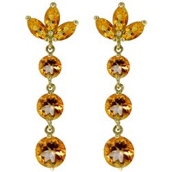 ALARRI 8.7 CTW 14K Solid Gold Dangling Earrings Natural Citrine