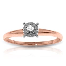 ALARRI 14K Solid Rose Gold Solitaire Ring w/ 0.05 Carat Natural Diamond