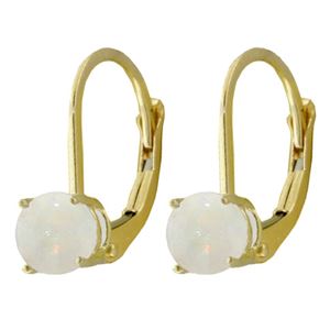 ALARRI 0.7 Carat 14K Solid Gold Optic White Opal Earrings
