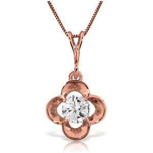 ALARRI 14K Solid Rose Gold Necklace w/ Natural 0.50 Carat Diamond
